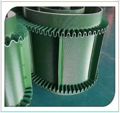 Διαφορετικό χρώμα πλάγιας τοίχας cleat PVC πράσινη επίπεδη μεταγωγική ζώνη